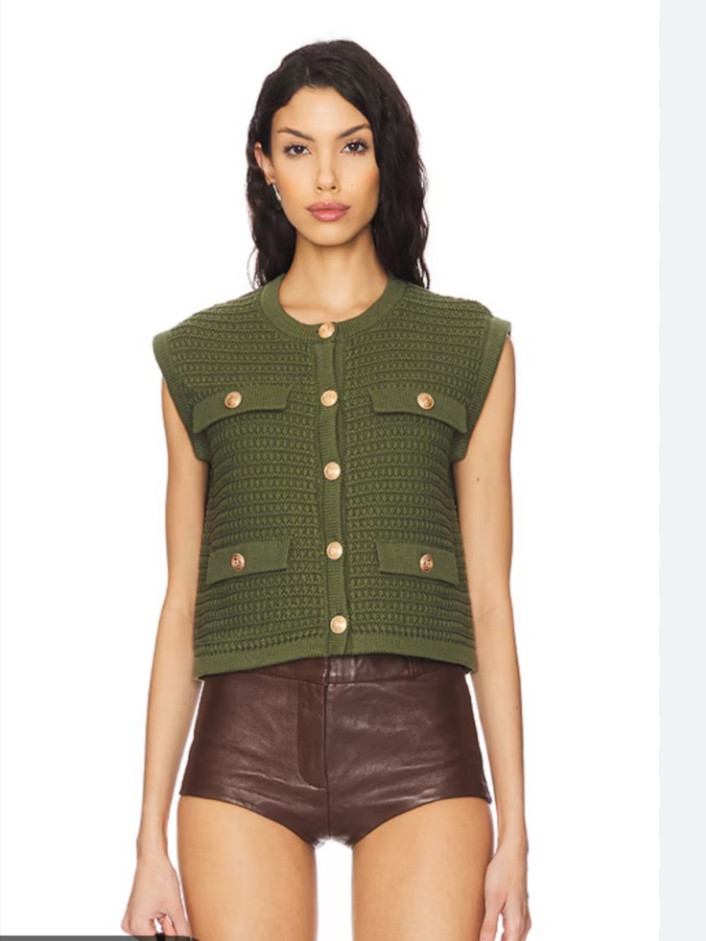Revolve BLANKNYC Smooth Sailing Sleeveless Cardigan in Olive medium